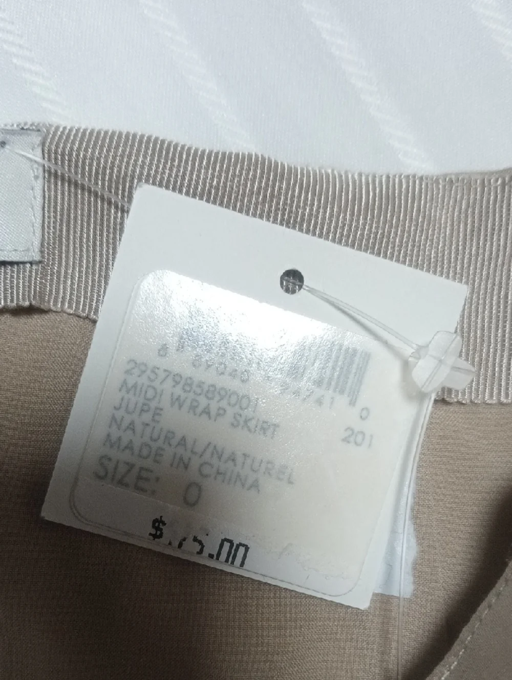 Club Monaco Cream Wrap-Detail Satin Midi Skirt